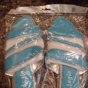Blue and White Angie Sandals